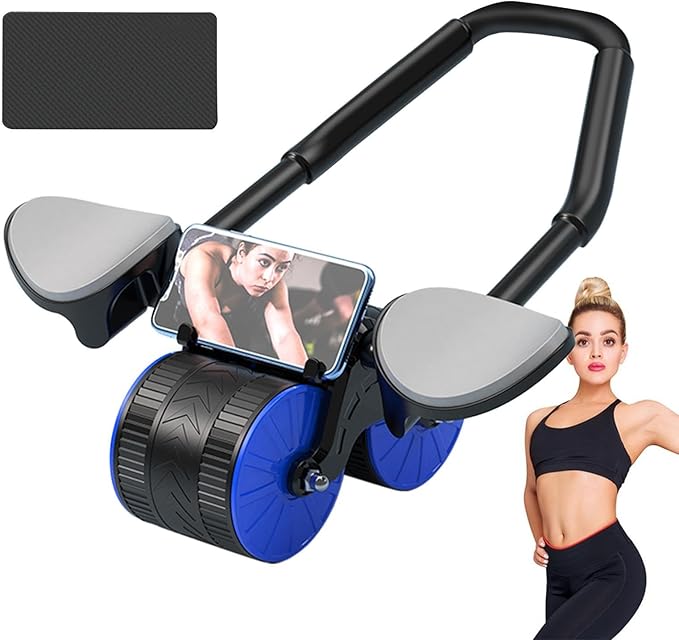 Abdominal Wheel Roller,Automatic Rebound Ab Roller Machine with Elbow Support