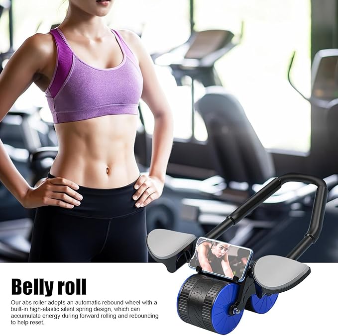 Abdominal Wheel Roller,Automatic Rebound Ab Roller Machine with Elbow Support