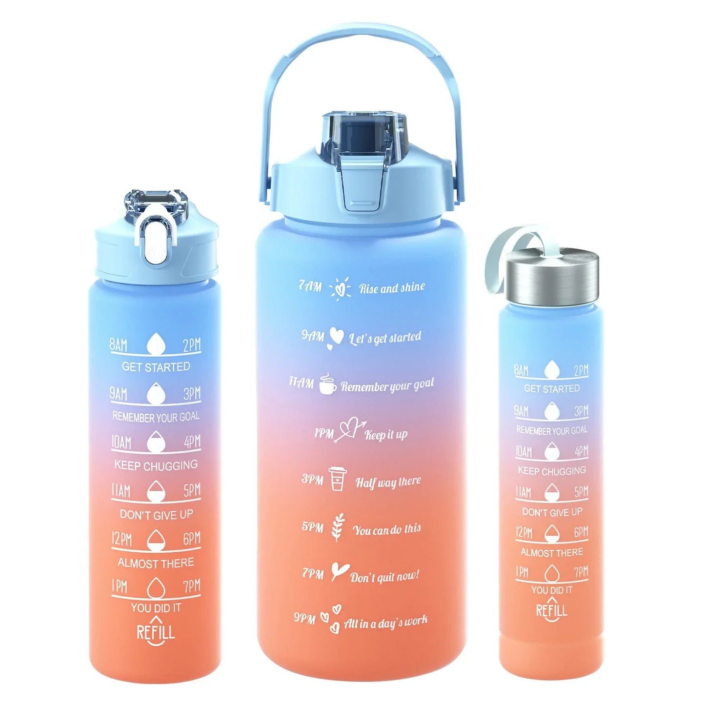 3pcs water bottle set of 2000ml,800ml,300ml 