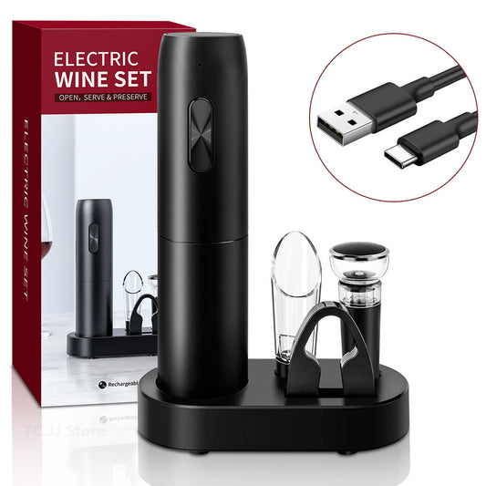 Apribottiglie elettrico 5 In1 cavatappi per vino ricaricabile USB